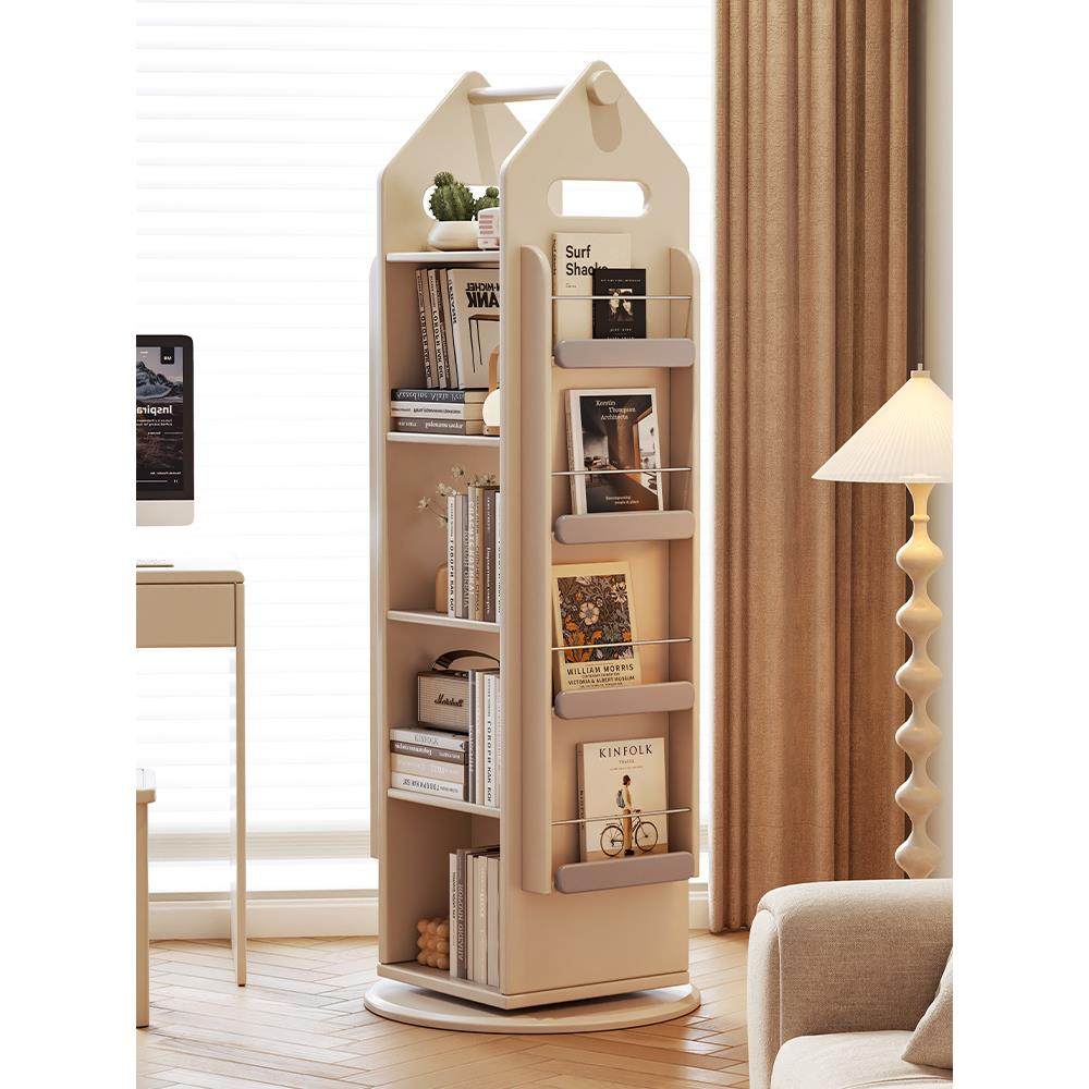 旋转书架置物架实木小型落地架多层小书柜家用儿童绘本架收纳书柜,住宅家具,儿童书架,淘宝优惠券,粉丝福利购,淘宝优惠卷