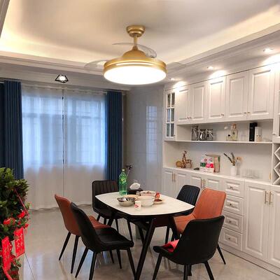 【补全国】月影隐形智能吊扇灯客饭厅吊灯卧室家用一体简约吊扇灯