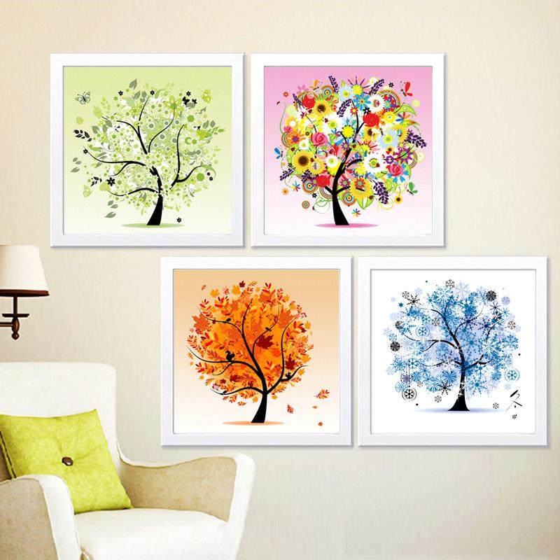 钻石画满钻新款2025现代简约发财树5d贴钻十字绣春夏秋冬客厅卧室,居家布艺,钻石绣,淘宝优惠券,粉丝福利购,淘宝优惠卷