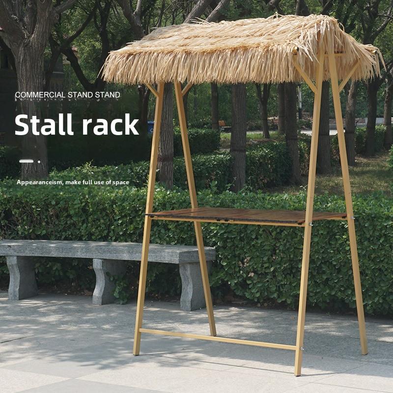 市场茅草模拟档架景区旅游景点销售档架户外夜市活动推广架
