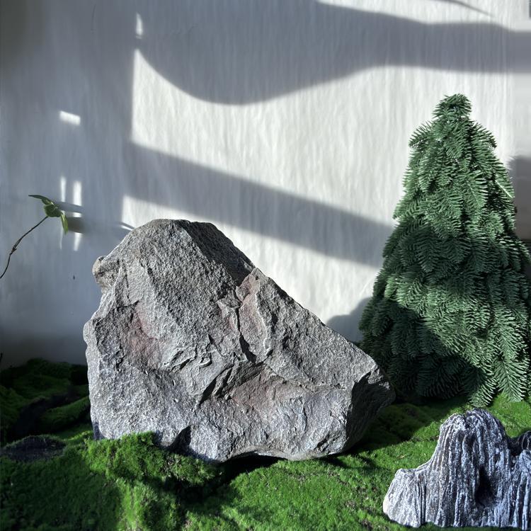 pu仿真石头室内软装造景石拍摄假山道具园林绿植景观石装饰摆件