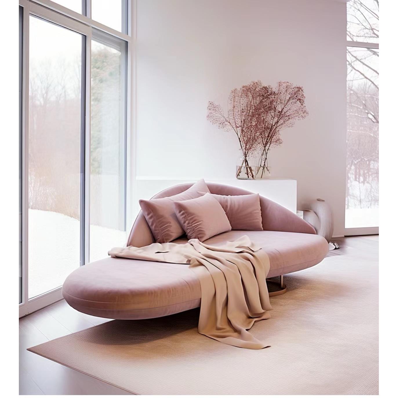 意式简约贵妃椅美人榻北欧躺椅床尾沙发阳台卧室客厅布艺午休躺椅