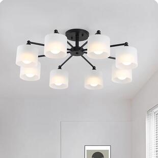 客厅吊灯2025新款大厅主灯超亮现代简约大气北欧玻璃卧室中山灯具