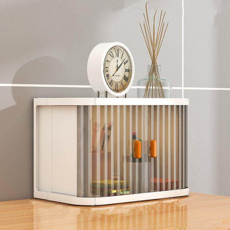 带门迷你收纳柜桌面防尘小号小柜子可叠加橱柜整理盒化妆品收纳盒,收纳整理,桌面收纳盒,淘宝优惠券,粉丝福利购,淘宝优惠卷