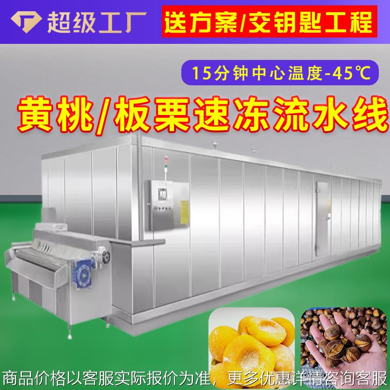 黄桃罐头速冻机流水线黄桃速冻加工设备商用隧道板栗预冷速冻机