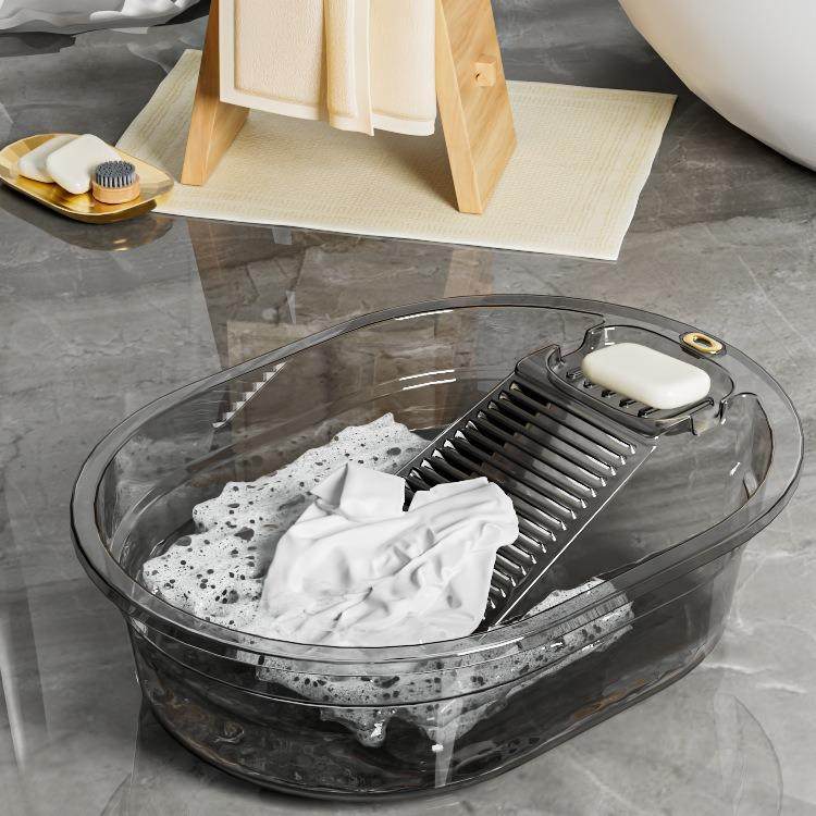 洗衣盆带搓衣板一体式盆家用迷你小号塑料盆婴儿洗内衣内裤袜子盆