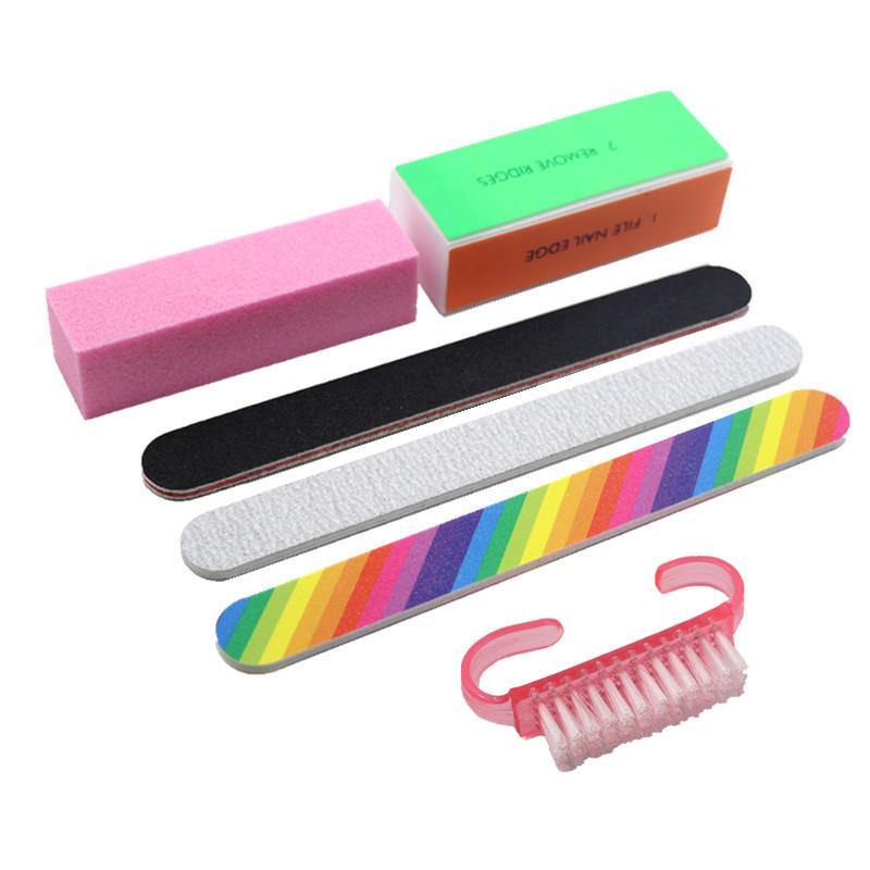 美甲用品 指甲挫 修甲工具6件套 打磨豆腐块 抛光条套装