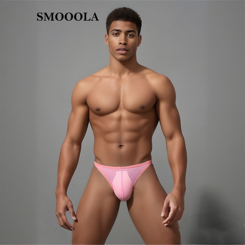 男士透气三角裤波浪纹低腰柔软比基尼小三角