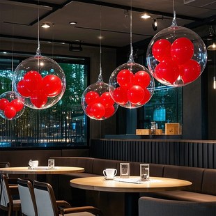 网红情人节波波球气球装饰红玫瑰花粉波波球挂件商场餐厅布置告白