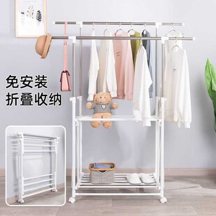 移动晒被 落地晾衣架 伸缩家用不锈钢 折叠免安装 批 阳台晾晒架