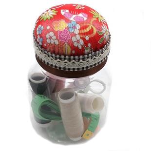 布艺针垫十字绣工具手工缝纫E271 和风针插包塑料瓶收纳针线盒套装
