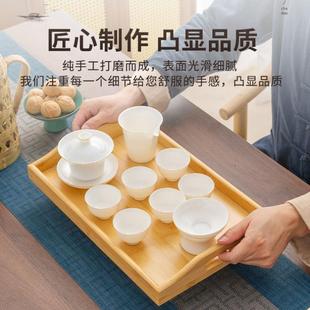 竹托盘长方形大号家用竹子木质竹制实木茶盘茶具收纳盘水杯茶托盘