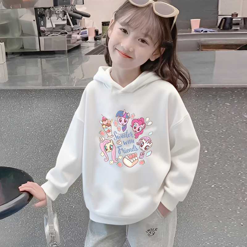 女童卡通动漫印花卫衣加绒2025秋冬新款韩版中大童加厚连帽卫衣潮