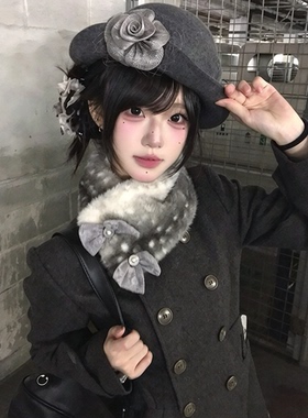 富家千金风玫瑰庄园花朵礼帽女秋冬复古羊毛呢贝雷帽洋装搭配神器