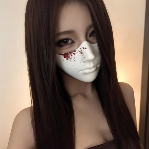 BlackAngel覆面系白瓷半脸面具