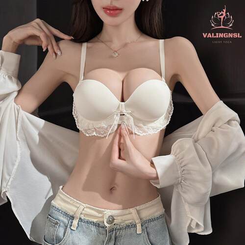VALINGNSL白色甜美蕾丝内衣女小胸聚拢胸罩收副乳防下垂无痕内衣