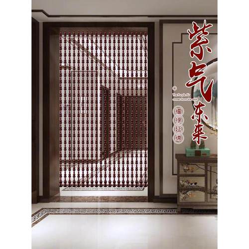 全红木葫芦珠门帘解决门到门隔断入口客厅浴室卧室免打孔家庭门帘