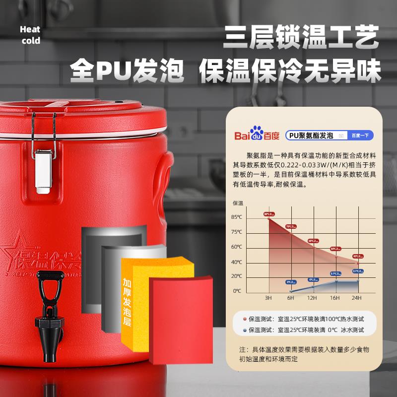 不锈钢保温桶商用大容量米饭桶汤粥桶摆摊装豆浆奶茶冰粉桶保温箱