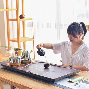 .全自动实木茶盘家用一体托盘现代简约功夫茶具整套整块茶台 新品