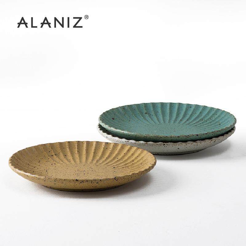 alaniz南兹rust复古盘子创意菜盘西餐盘家用甜品盘水果点心盘北欧