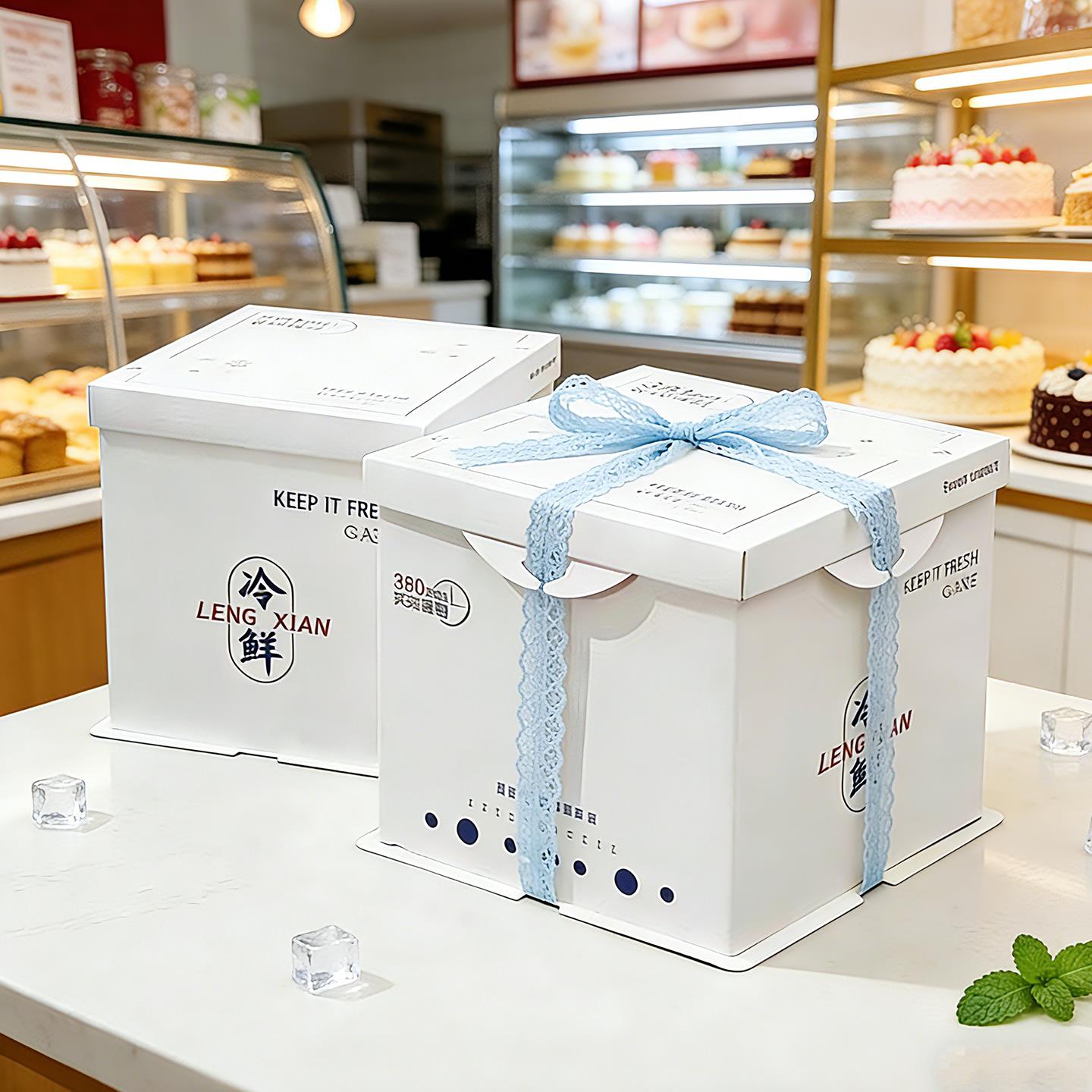 冰淇淋保温蛋糕盒6寸8寸10寸12寸加高生日保鲜冷藏蛋糕盒子送冰袋