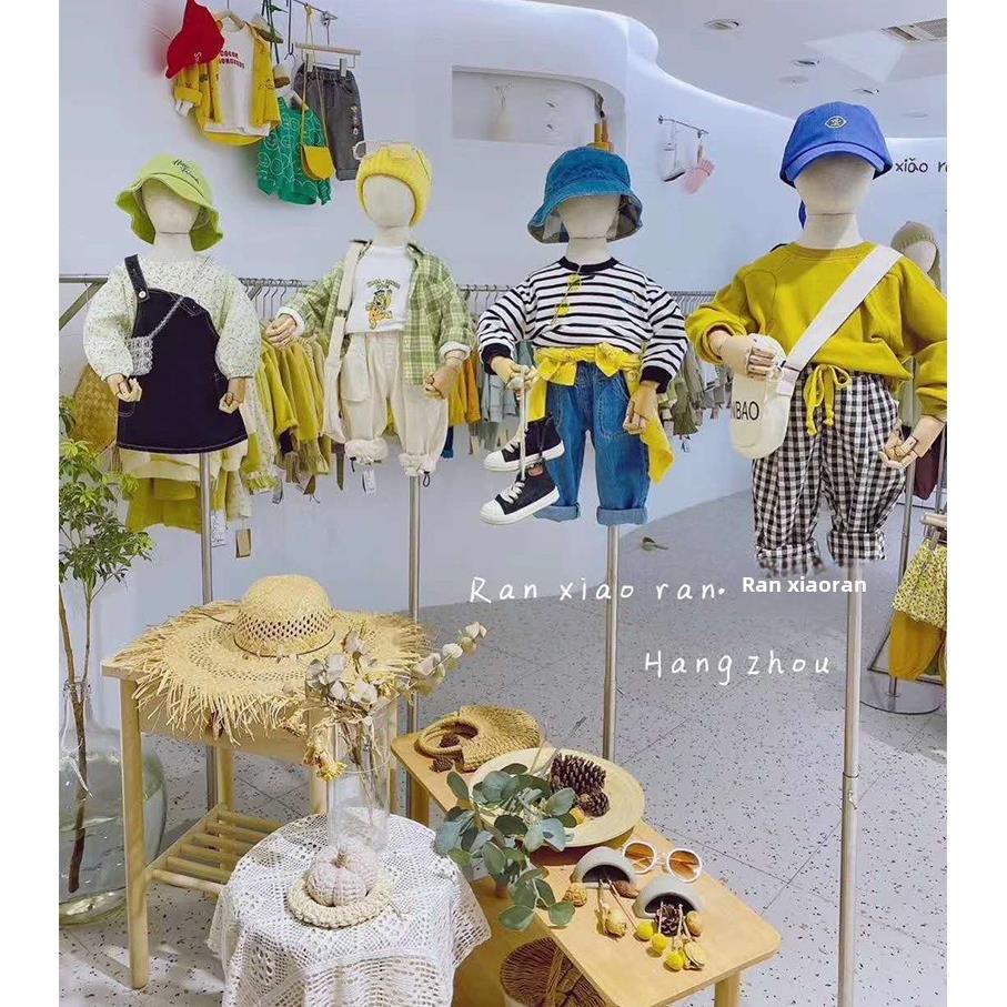 儿童模特道具半身全身带头带手橱窗展示架男女孩童装店模特架
