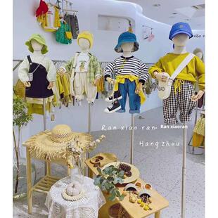 儿童模特道具半身全身带头带手橱窗展示架男女孩童装店模特架