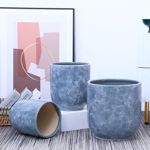 陶瓷花盆大型斯堪的纳维亚创意简约客厅室内大直径树兰盆栽蕙兰虎