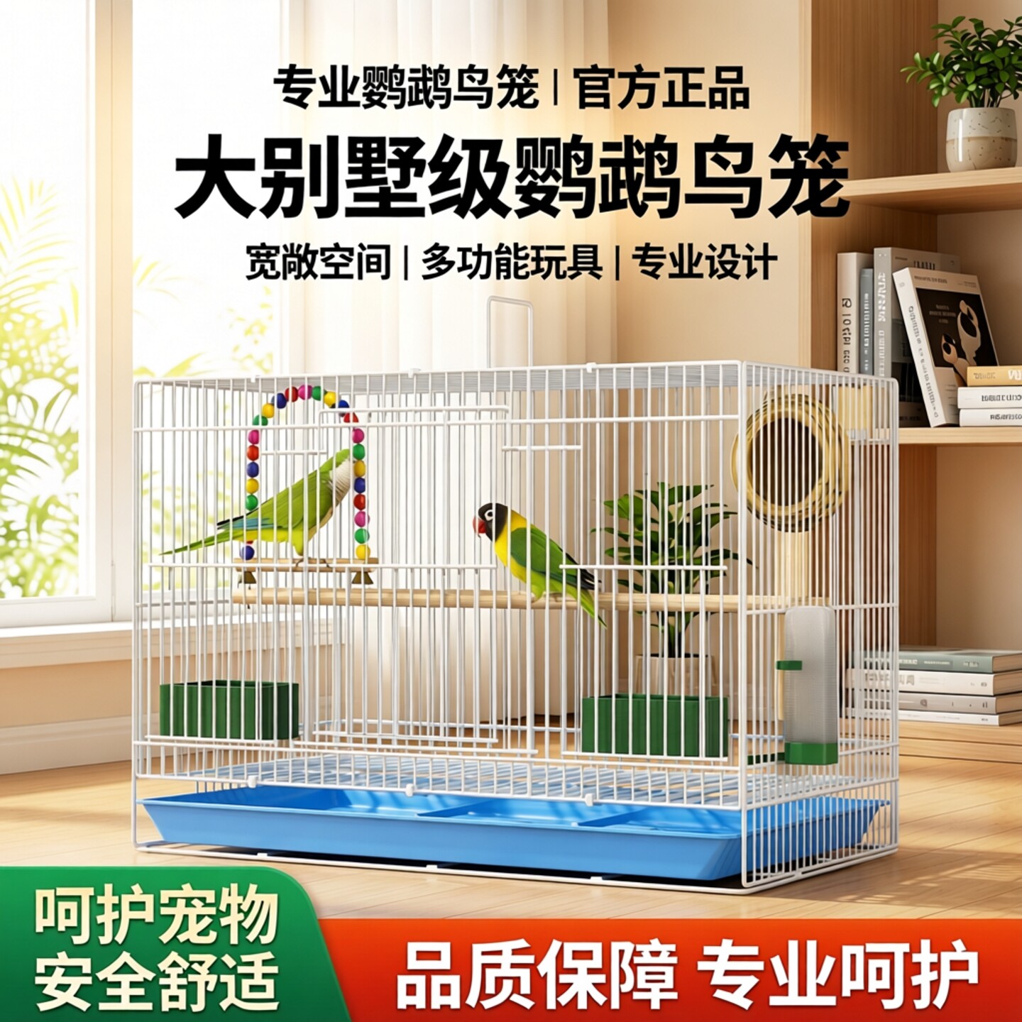 新型生态大别墅鹦鹉笼小型带厕所图片