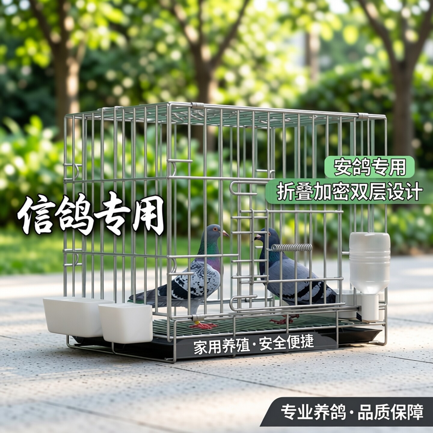 新型鸽舍信鸽养殖笼子家用繁殖笼折叠配对笼信鸽适用带厕所一体