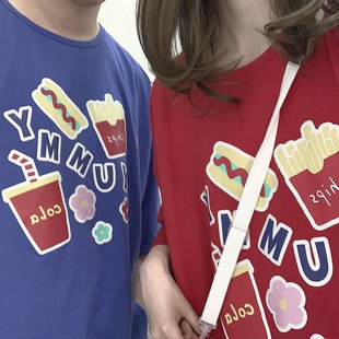 居家服 超级肥大 汉堡薯条可乐 睡衣大T恤 处理