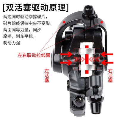 ZOOM信隆山地车双驱动碟刹器电动自行车通用双边活塞制动刹车夹器