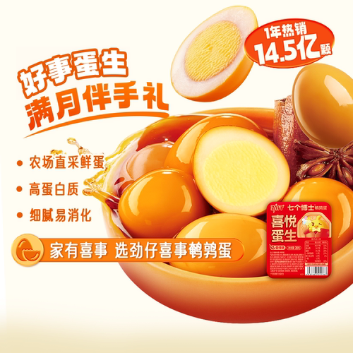 劲仔七个博士喜蛋鹌鹑蛋新生满月生日结婚伴手礼批发小吃零食解馋