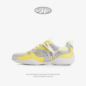 OTB轻便平底系带运动休闲鞋 百搭女阿甘鞋 网面时尚 透气黄色德训鞋