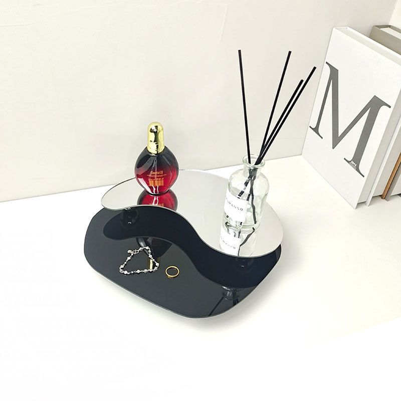 不规则亚克力镜面托盘香薰底托家居ins玄关桌面装饰摆件拍照道具