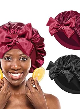 2 PCS Silk Bonnets for Sleeping Satin Hair Wrap Bonnet for B