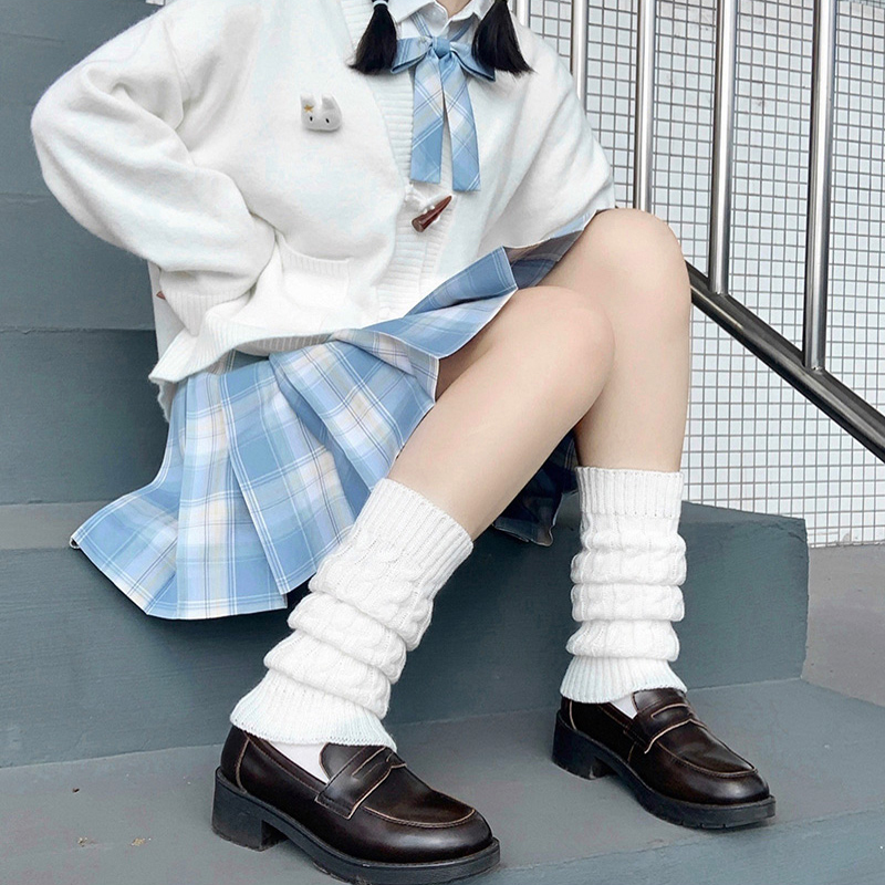 Winter Women Fashion Warm Knit Solid Leg Warmers Knee High C