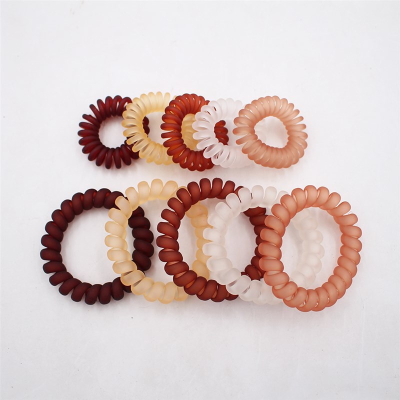 5Pcs/set New Fashion Matt Solid Telephone Wire Elastic Hair