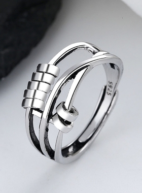 Anxiety Ring Opening Women Men Fidget Ring With Bead Worry S