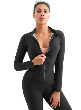 Women Sauna Shrit With Sleeves Gym Hot Sweat Suit Weight Los