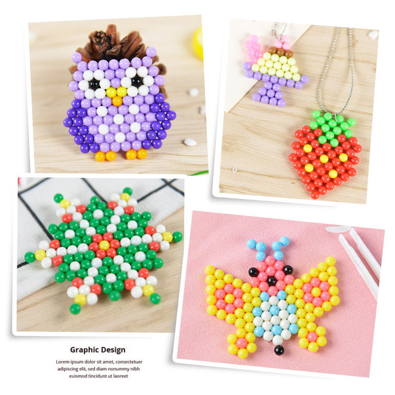 3D puzzle Fuse Beads Magic Water Beads DIY set jigsaw Pegboa