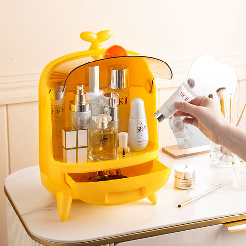 网红化妆品收纳盒宿舍桌面防尘家用整理箱轻奢梳妆台护肤品置物架