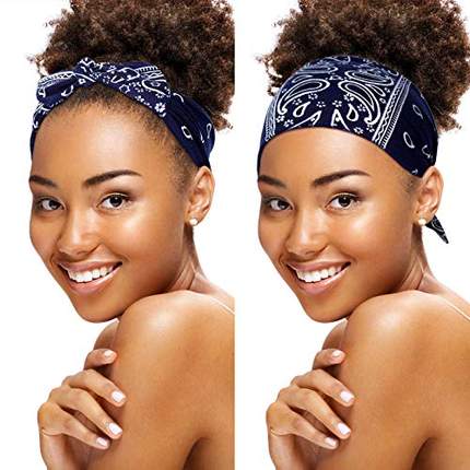 WILLBOND 6 Pieces Tie Headband for Women  Adjustable Headban