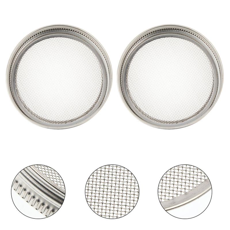 2pcs Stainless Steel Sprouting Lids Sprouting Jar Strainer