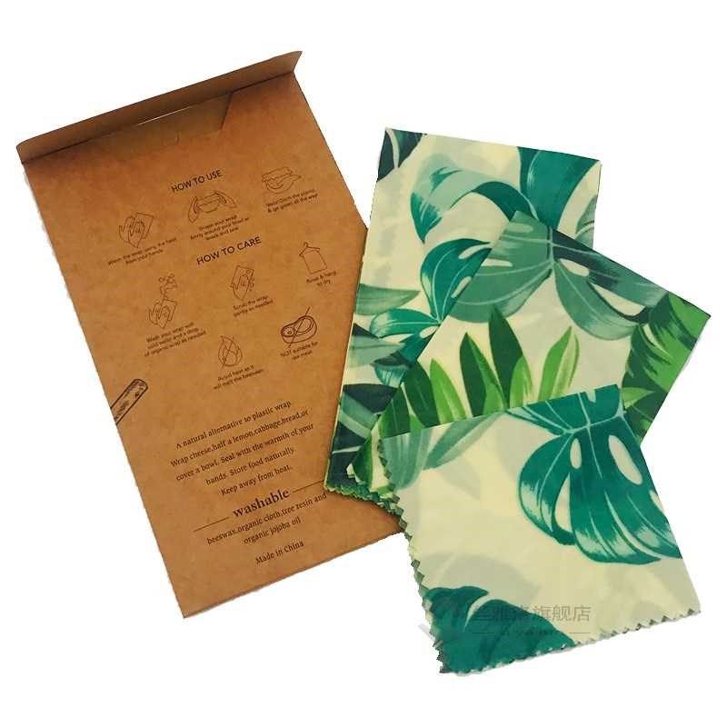 Zero Waste Beeswax Cloth Food Wrap Reusable Fresh Keeping Sa
