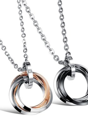 Accessories classic three-ring type personality pure steel