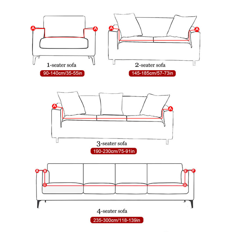 1/2/3/4 Seater Elastic Sretch modern Sofa vers for Living Ro