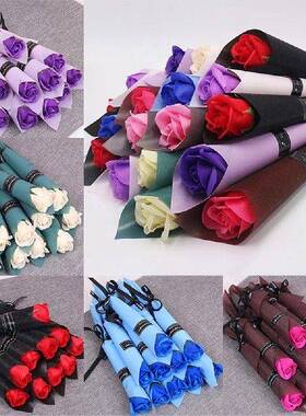 Soap Rose Bouquet Valentines Day Gift for Fridend Birthday