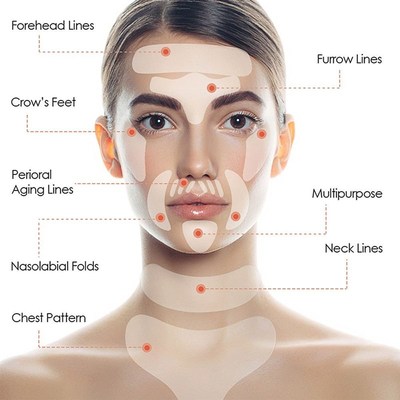 Reusable Silicone Anti-wrinkle Face Forehead Sticker Cheek