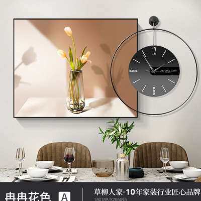 极速厂销电表箱画装饰画带钟表可推拉遮配电箱总开关盒网路线盒北
